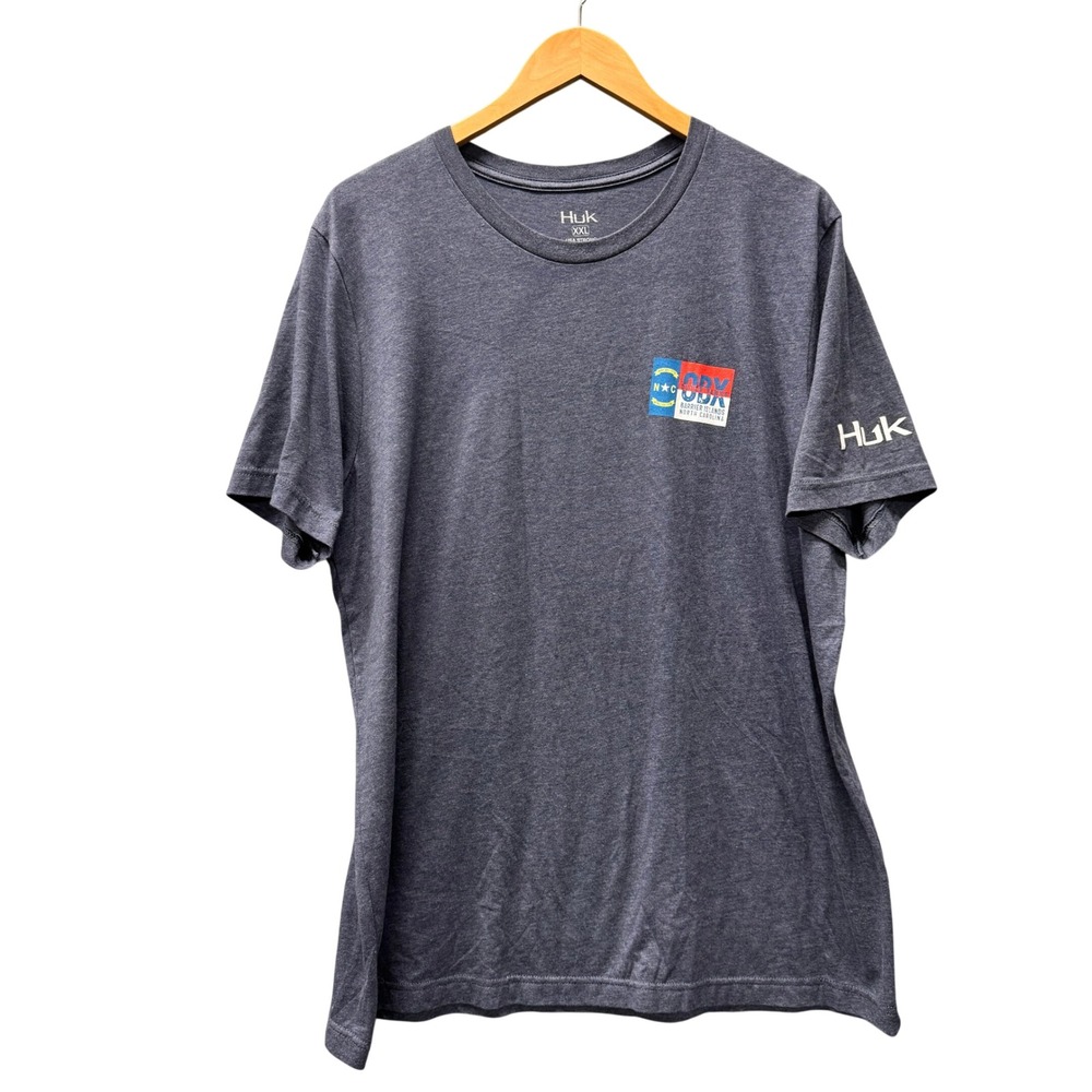 Huk T-Shirt Mens XXL Outer Banks OBX North Carolina Blue Graphic Tee Fishing